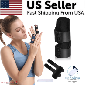 Adjustable Trigger Finger Splint Straightener Corrector Brace Support Protector (Colors: Black - 1 Pack)